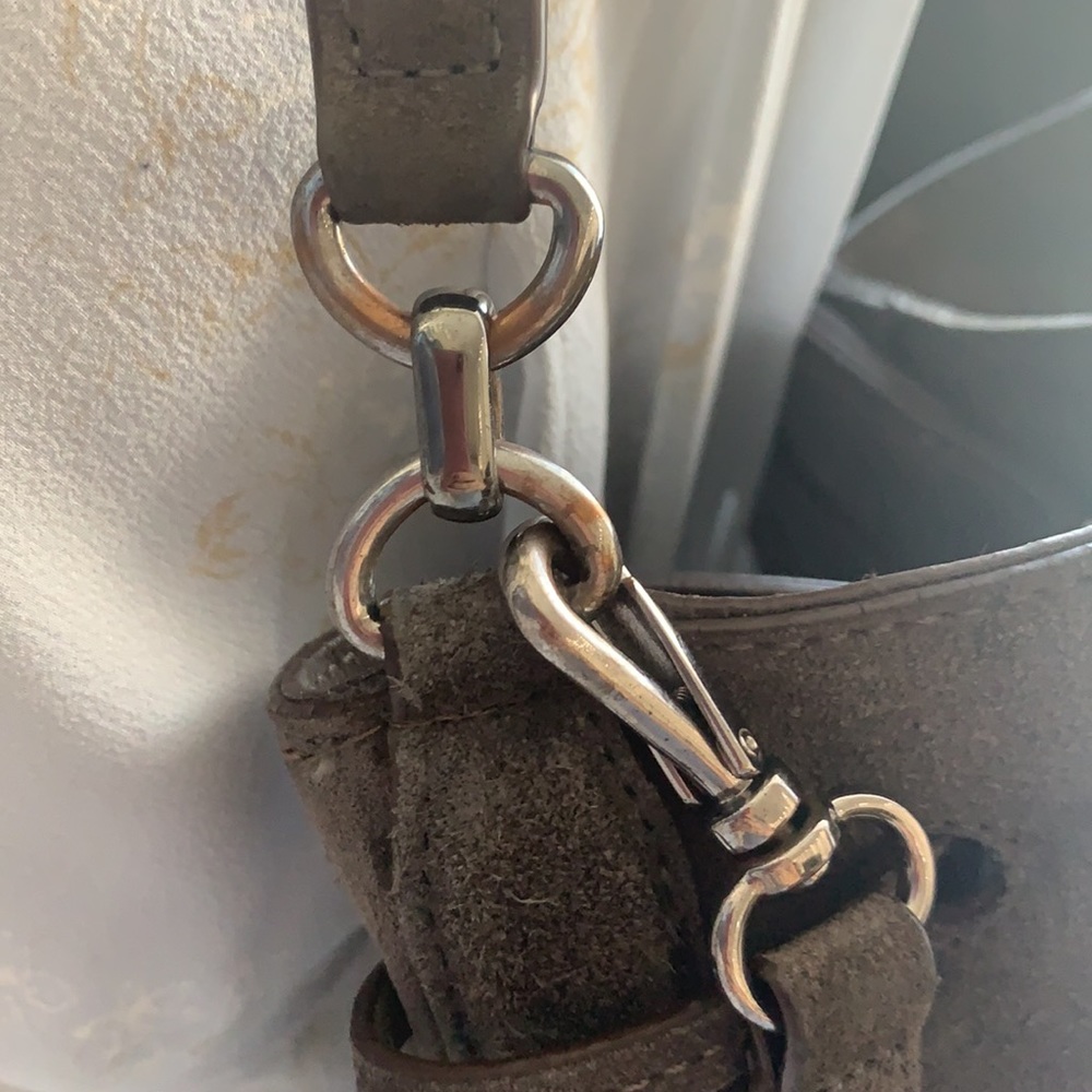 Lauren Ralph Lauren Brown Suede Drawstring Shoulder Bag - Picture 6 of 17